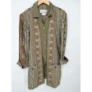 Classic Apparel Vintage Layered Tunic Jacket Eclectic Grandpa Boho Earthy Sz 12